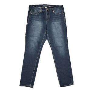 Maurices Skinny Leg Jeans Womens 16 Blue Lightweight Denim Measures 35 x 29.5